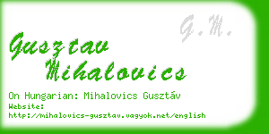 gusztav mihalovics business card